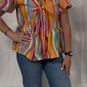 Colorful Striped Women's Top